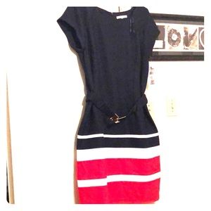 Navy blue nautical dress, studio one sz 16
